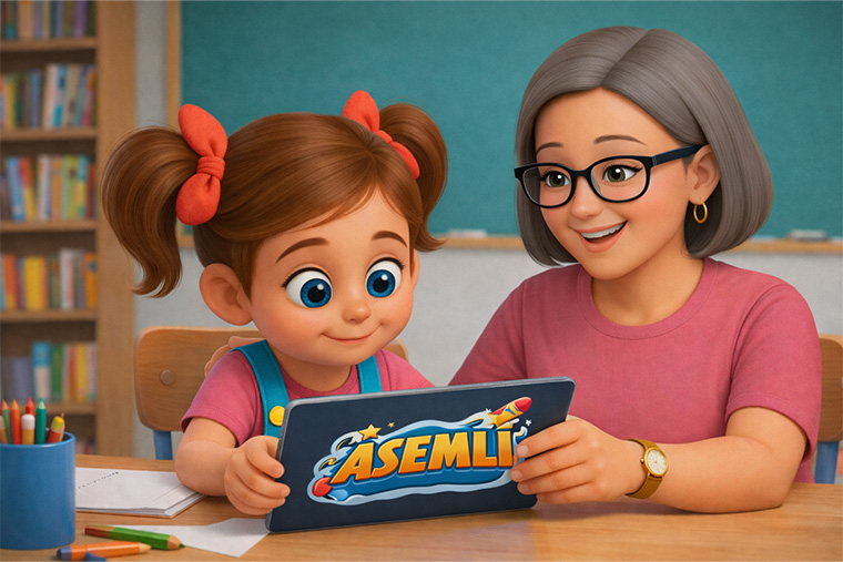 Asemli dünyasından öğrenme sahnesi